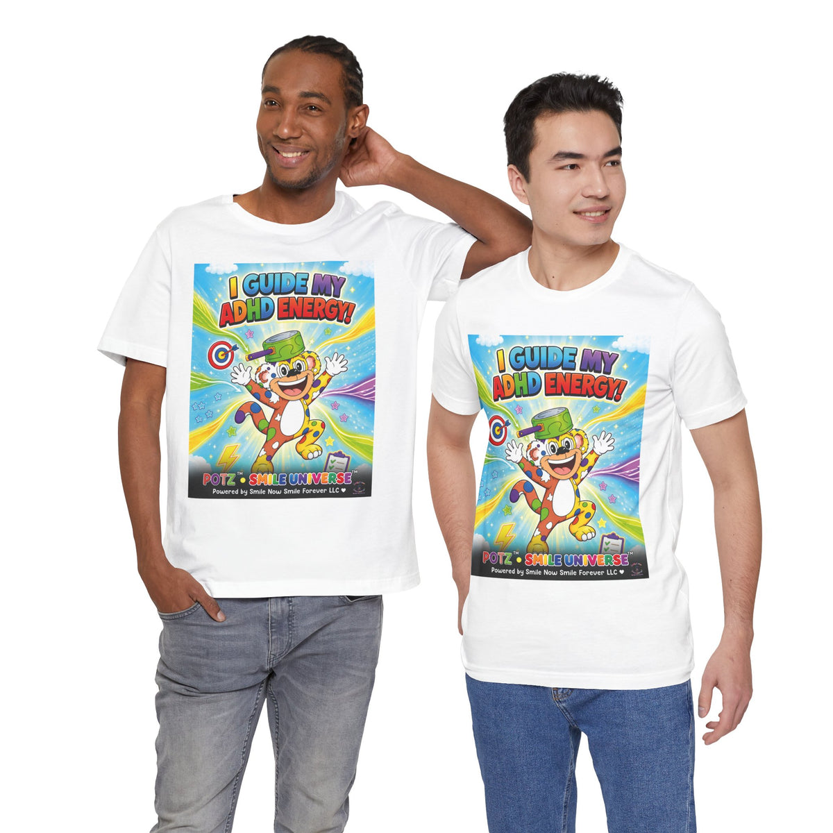 Potz™ Unisex Jersey Short Sleeve Tee – "I Guide My ADHD Energy!" Graphic Tee | Smile Universe Collection