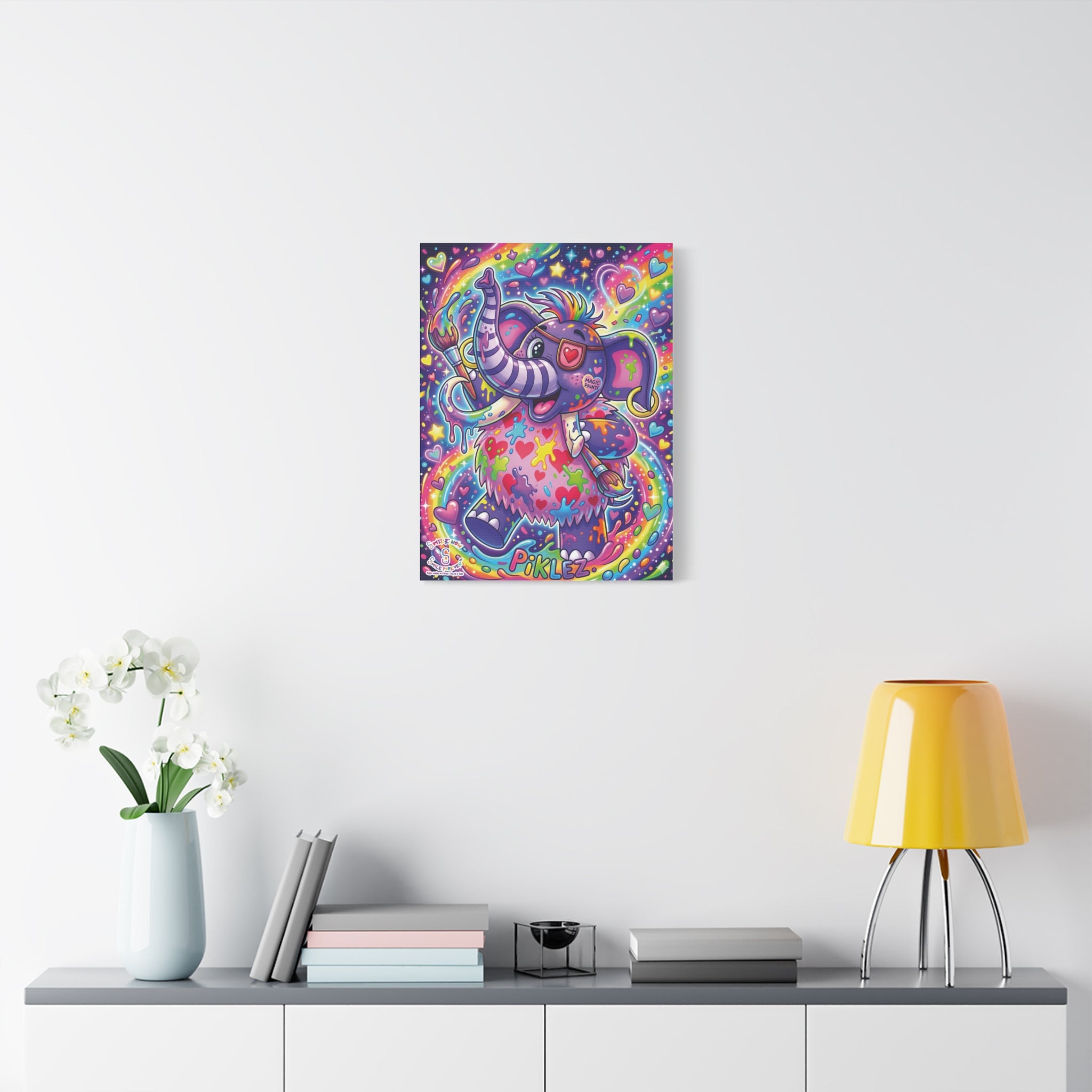 Piklez™ Matte Canvas, Stretched 1.25" – "Magic Paint!" Graphic Wall Art | Smile Universe Collection