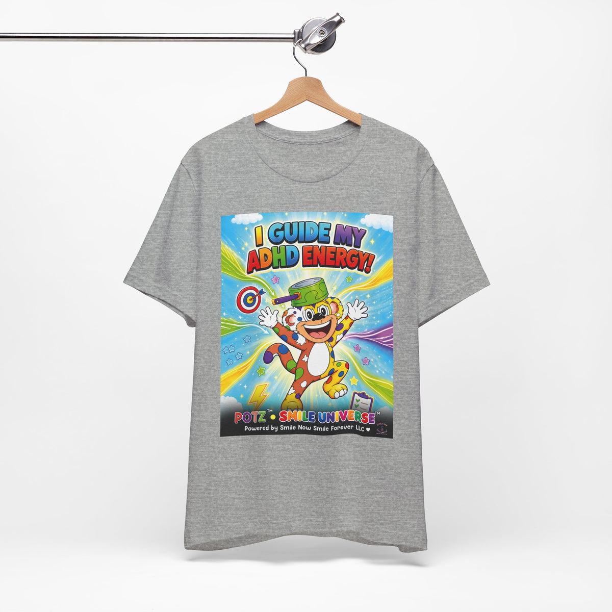 Potz™ Unisex Jersey Short Sleeve Tee – "I Guide My ADHD Energy!" Graphic Tee | Smile Universe Collection