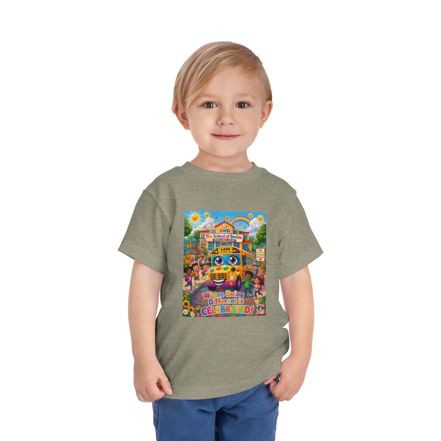 Lani™ Toddler Short Sleeve Tee – "Where Being Different is CELEBRATED!" Graphic Shirt