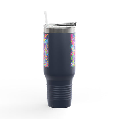 Piklez™ 40oz Insulated Travel Mug – "Born to Celebrate!" Graphic | Smile Universe Collection