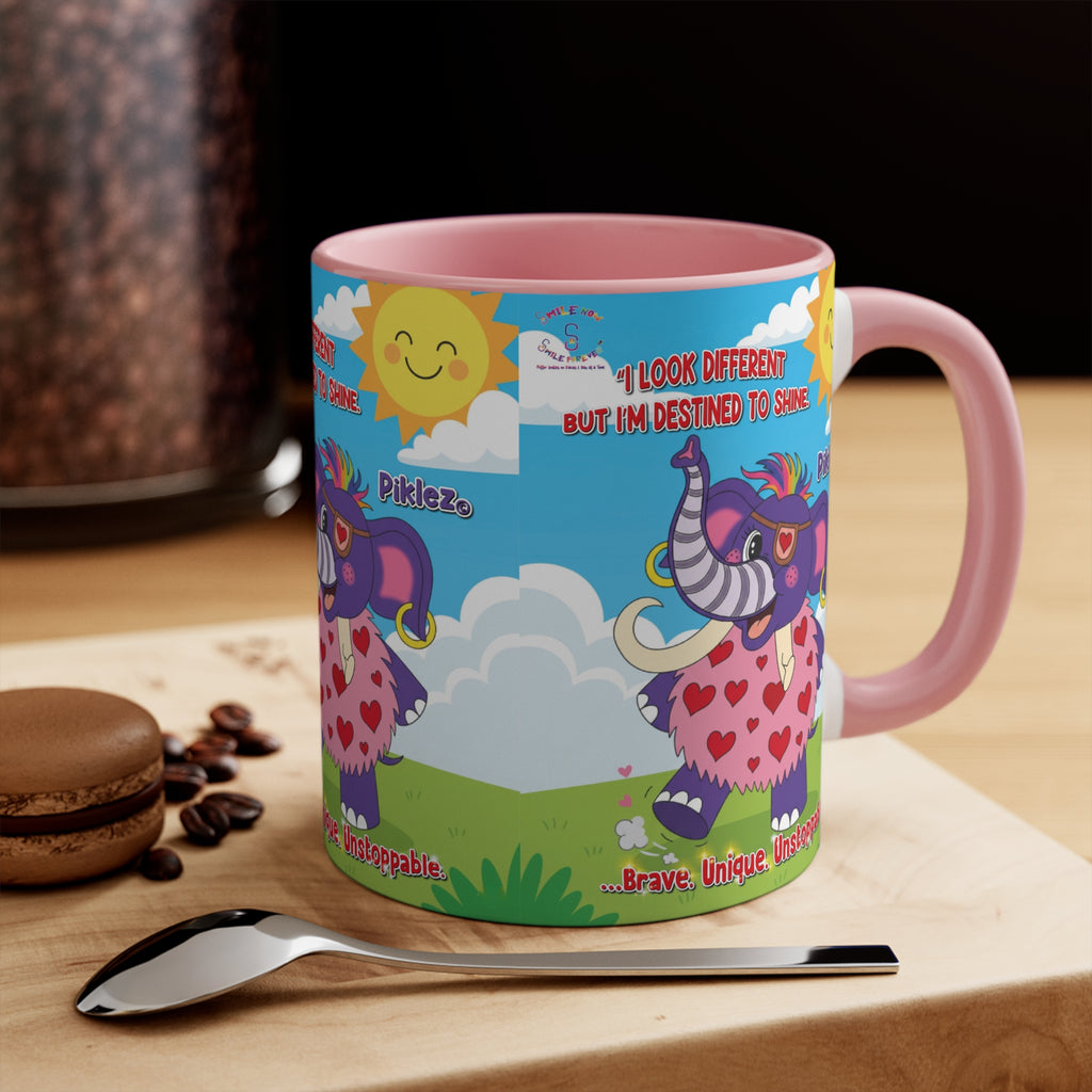 Piklez™ Accent Mug – “Destined to Shine” Colorful Coffee Cup | Smile Universe Collection