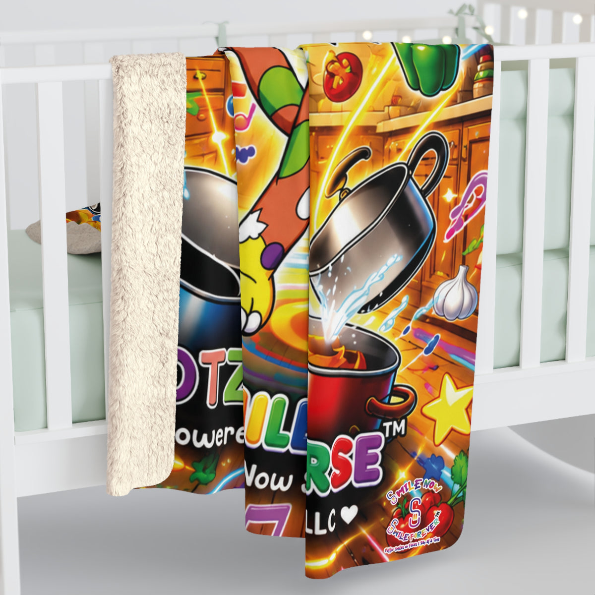 Potz™ Sherpa Fleece Blanket – "I Make Noise -n- Have Fun!" Graphic Throw | Smile Universe Collection