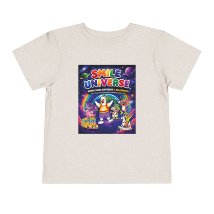 Smile Universe™ Toddler Short Sleeve Tee – "Where Being Different is CELEBRATED!" Graphic