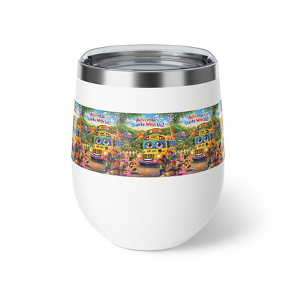 Lani™ 12oz Copper Vacuum Insulated Cup – "Adventure Starts With Us!" Graphic