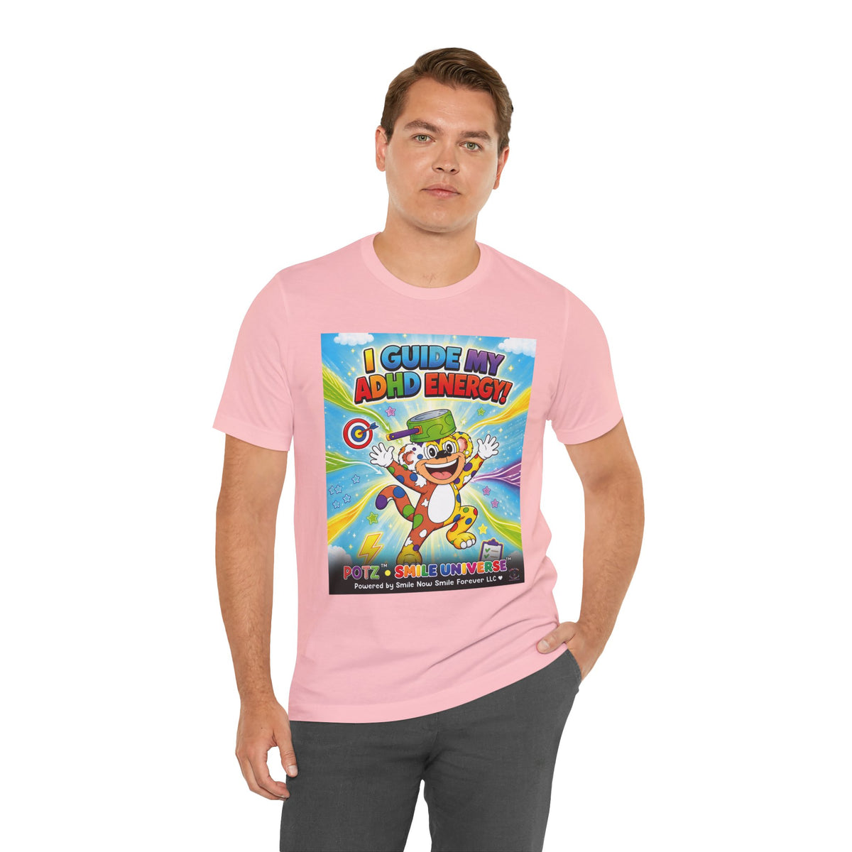 Potz™ Unisex Jersey Short Sleeve Tee – "I Guide My ADHD Energy!" Graphic Tee | Smile Universe Collection