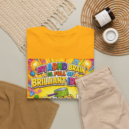Potz™ Unisex Heavy Cotton™ Tee – "My ADHD Brain is Full of Brilliant Ideas!" Graphic Tee | Smile Universe Collection