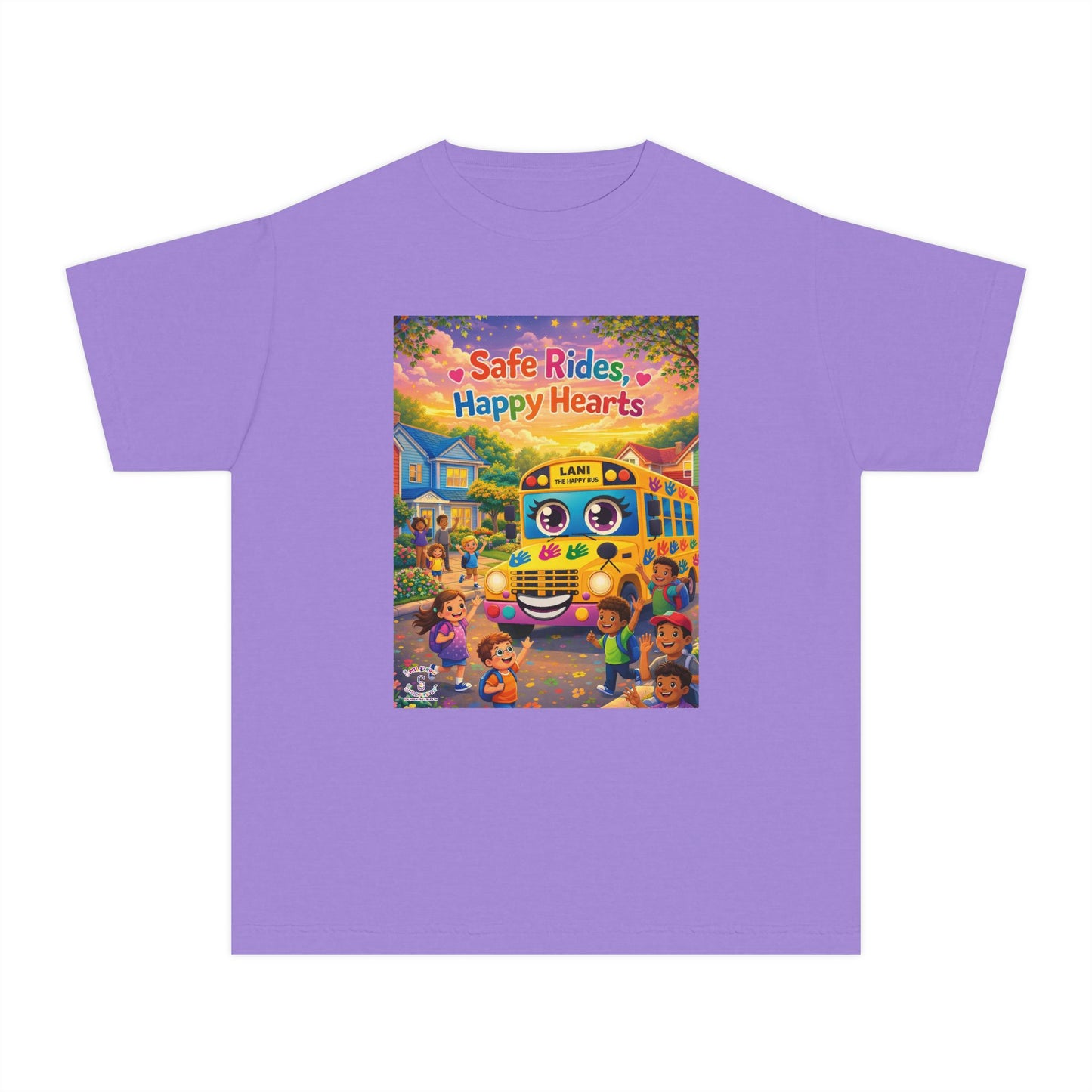 Lani™ Youth Midweight Tee – "Safe Rides, Happy Hearts" Graphic