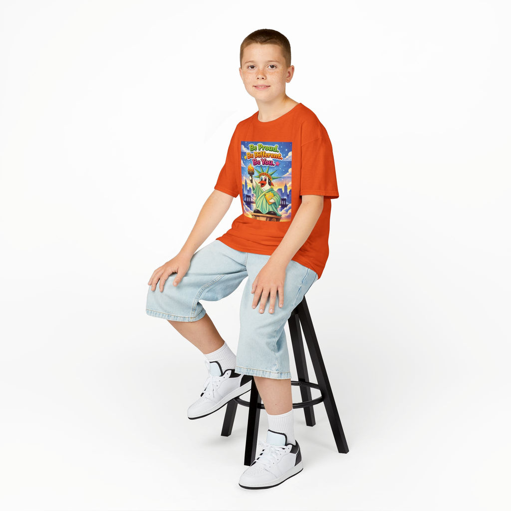TuBz™M "Be Proud. Be Different. Be You." Kids T-Shirt - Inspirational Graphic Tee
