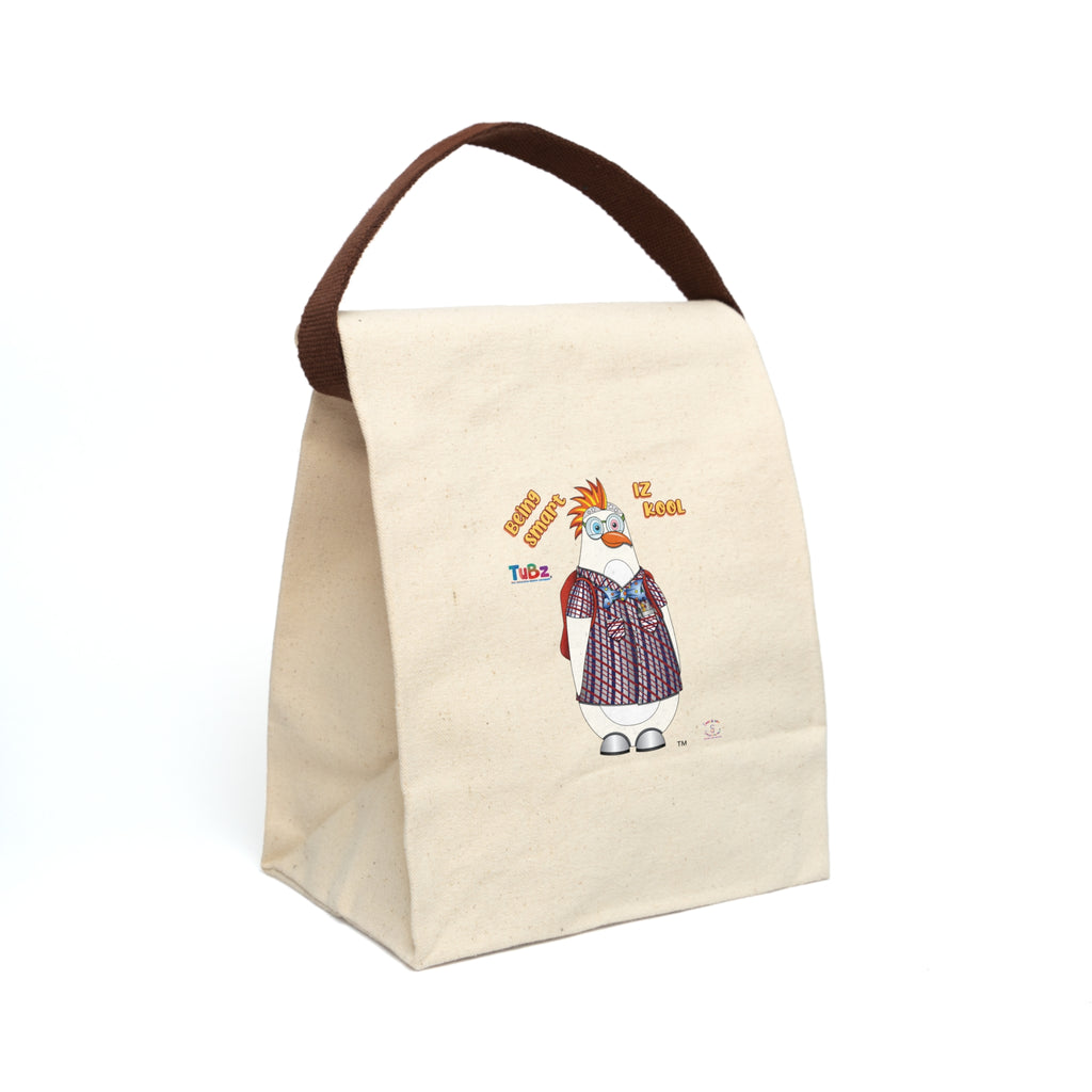 TuBz™ "Being Smart Iz Kool" Canvas Lunch Bag - Kids School Tote