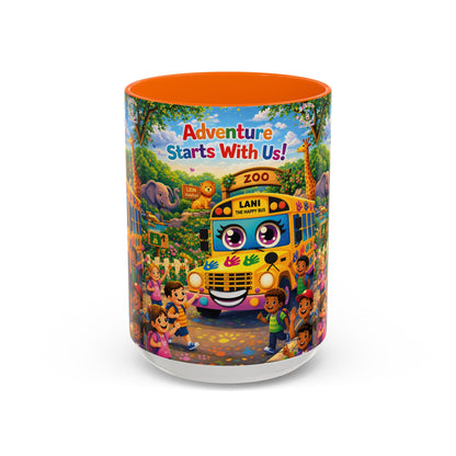 Lani™ Accent Coffee Mug (11oz & 15oz) – "Adventure Starts With Us!" Graphic