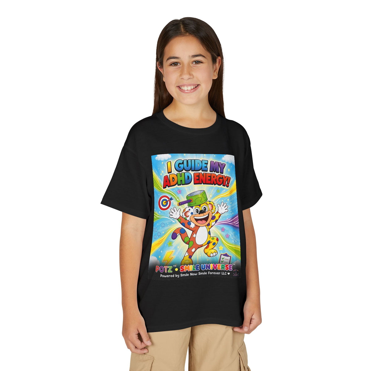 Potz™ Youth DryBlend® T-Shirt – "I Guide My ADHD Energy!" Graphic Tee | Smile Universe Collection