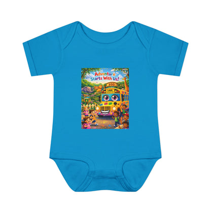 Lani™ Infant Baby Rib Bodysuit – "Adventure Starts With Us!" Graphic