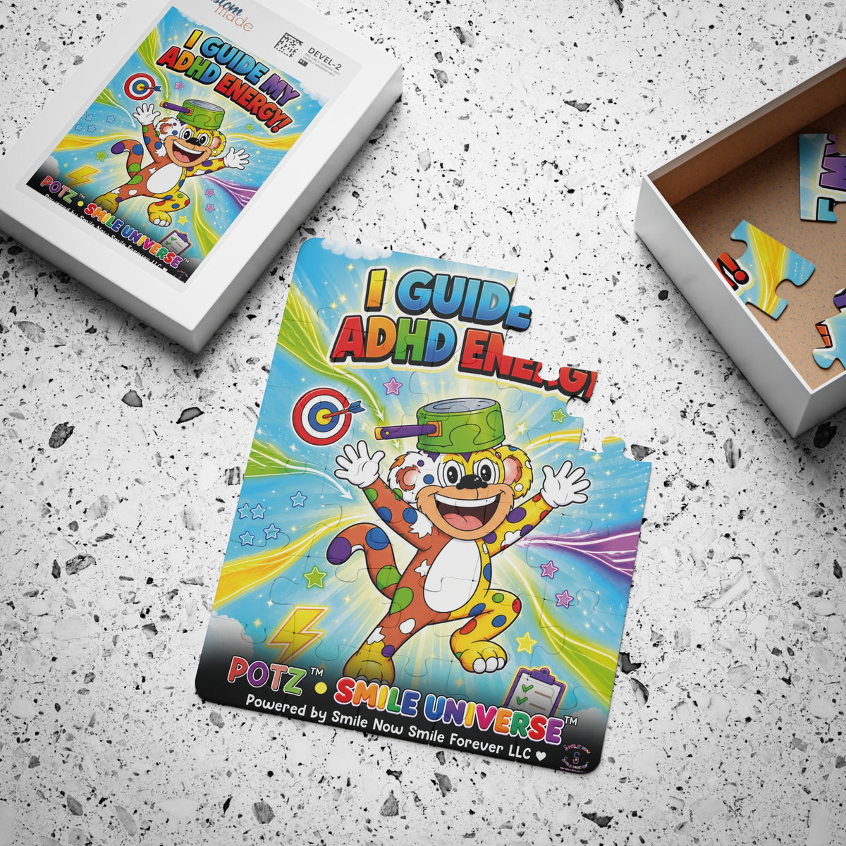 Potz™ Kids' Puzzle 30-Piece – "I Guide My ADHD Energy!" Graphic Puzzle | Smile Universe Collection