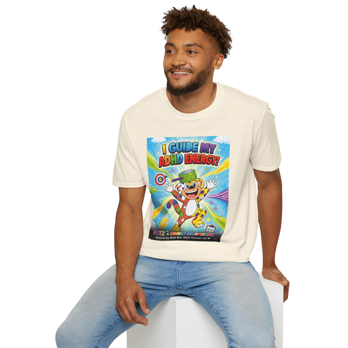 Potz™ Unisex Softstyle T-Shirt – "I Guide My ADHD Energy!" Graphic Tee | Smile Universe Collection