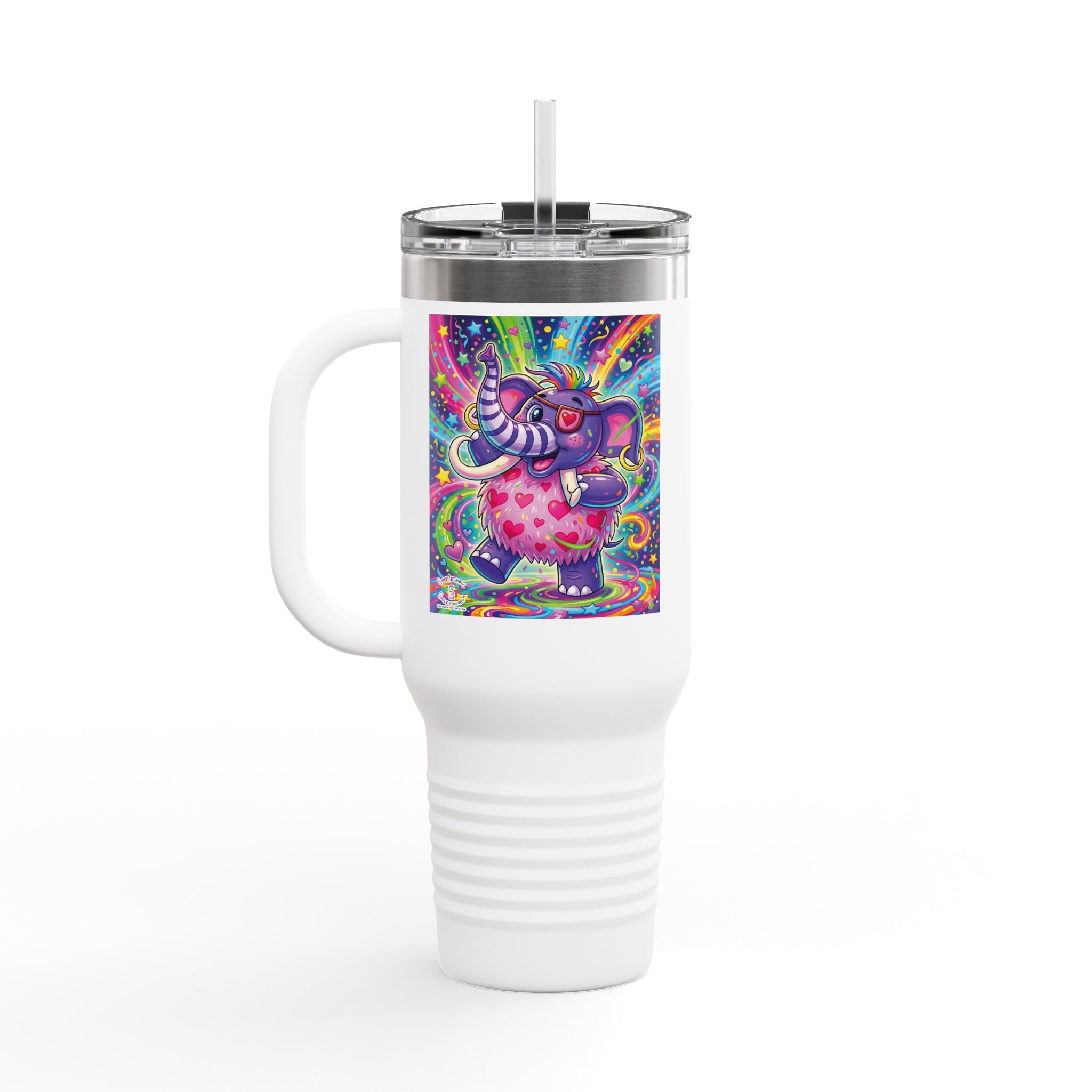 Piklez™ 40oz Insulated Travel Mug – "Born to Celebrate!" Graphic | Smile Universe Collection