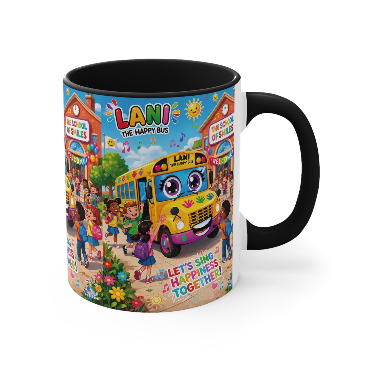 Lani™ Accent Mug – "Let's Sing Happiness Together!" Graphic