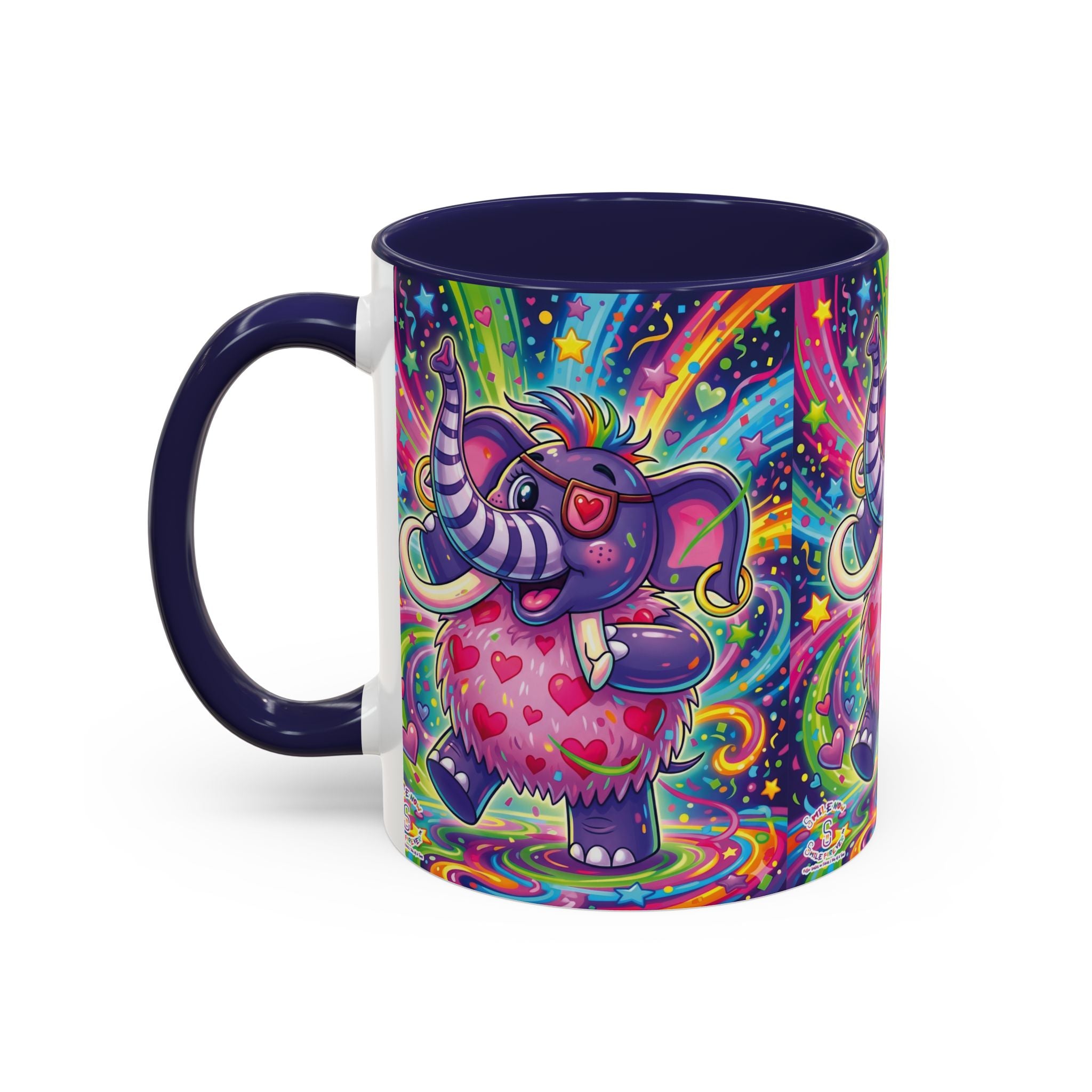 Piklez™ 11oz, 15oz Accent Coffee Mug – "Born to Celebrate!" Graphic | Smile Universe Collection