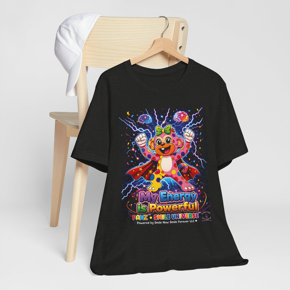 Panz™ Unisex Jersey Short Sleeve Tee For Adult– "My Energy is Powerful" Graphic Tee | Smile Universe Collection