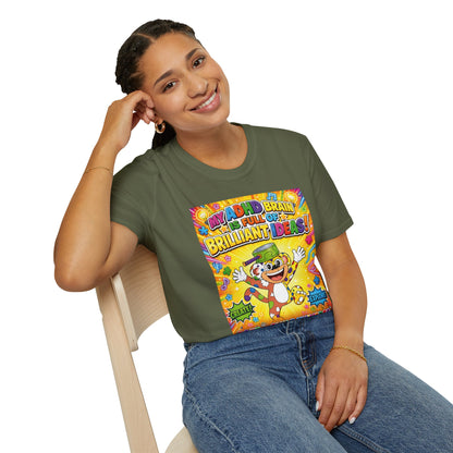 Potz™ Unisex Softstyle T-Shirt – "My ADHD Brain is Full of Brilliant Ideas!" Graphic Tee | Smile Universe Collection