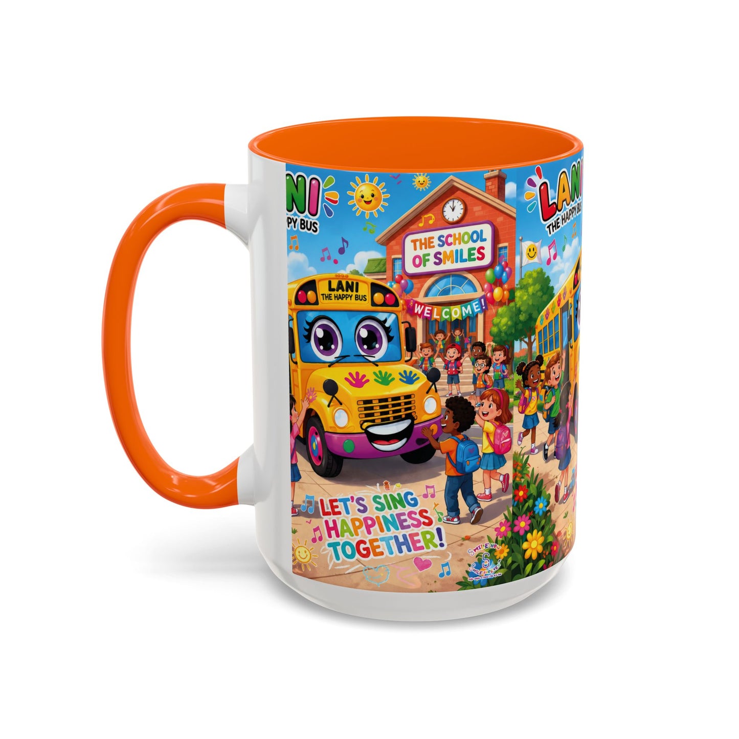 Lani™ Accent Coffee Mug (11oz & 15oz) – "Let's Sing Happiness Together!" Graphic