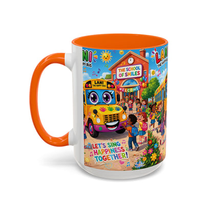 Lani™ Accent Coffee Mug (11oz & 15oz) – "Let's Sing Happiness Together!" Graphic