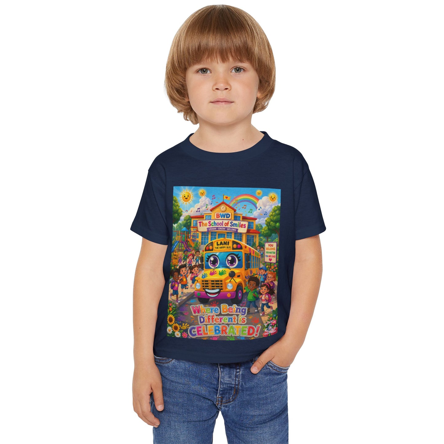 Lani™ Heavy Cotton™ Toddler T-Shirt – "Where Being Different is CELEBRATED!" Graphic Shirt