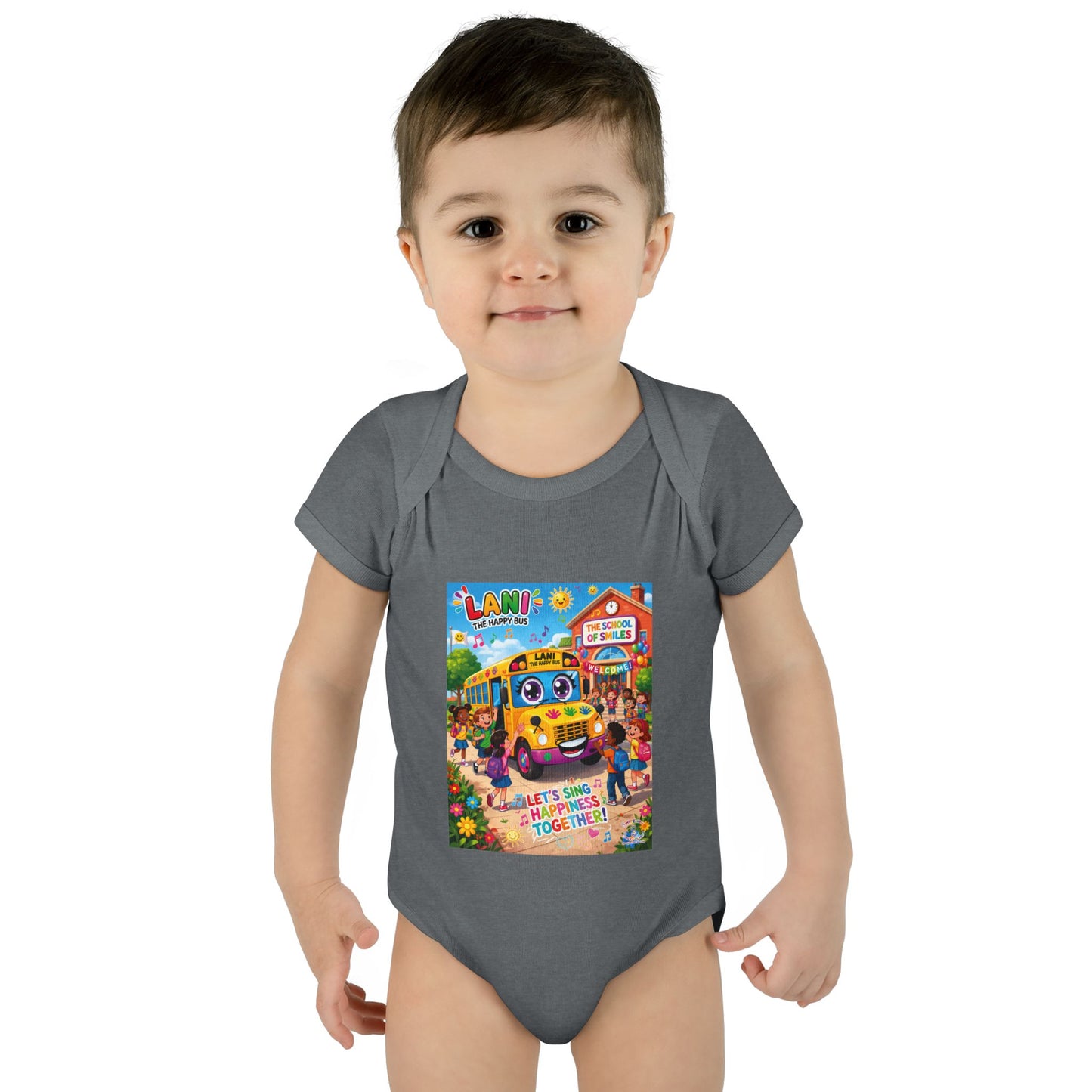 Lani™ Infant Baby Rib Bodysuit – "Let's Sing Happiness Together!" Graphic