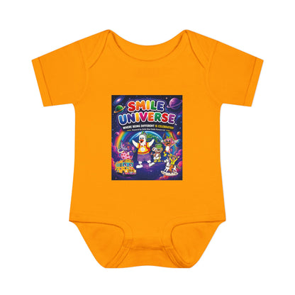 Smile Universe™ Infant Baby Rib Bodysuit – "Where Being Different is CELEBRATED!" Graphic