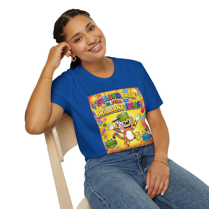 Potz™ Unisex Softstyle T-Shirt – "My ADHD Brain is Full of Brilliant Ideas!" Graphic Tee | Smile Universe Collection