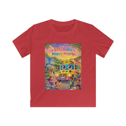 Lani™ Kids Softstyle Tee – "Safe Rides, Happy Hearts" Graphic