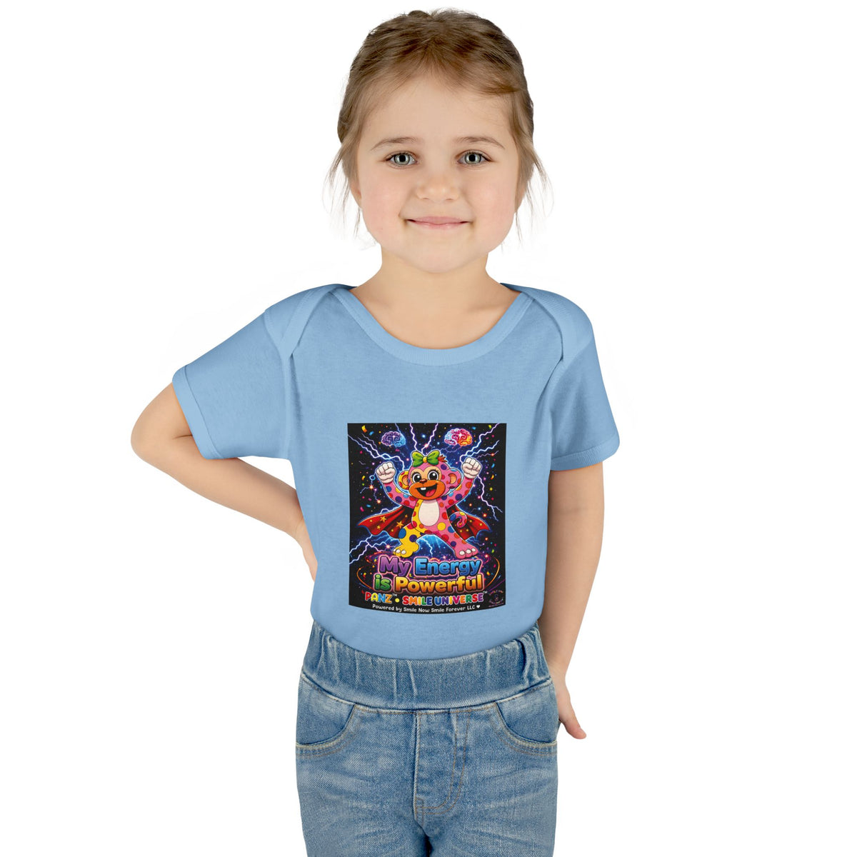 Panz™ Infant Baby Rib Bodysuit – "My Energy is Powerful" Graphic Onesie | Smile Universe Collection