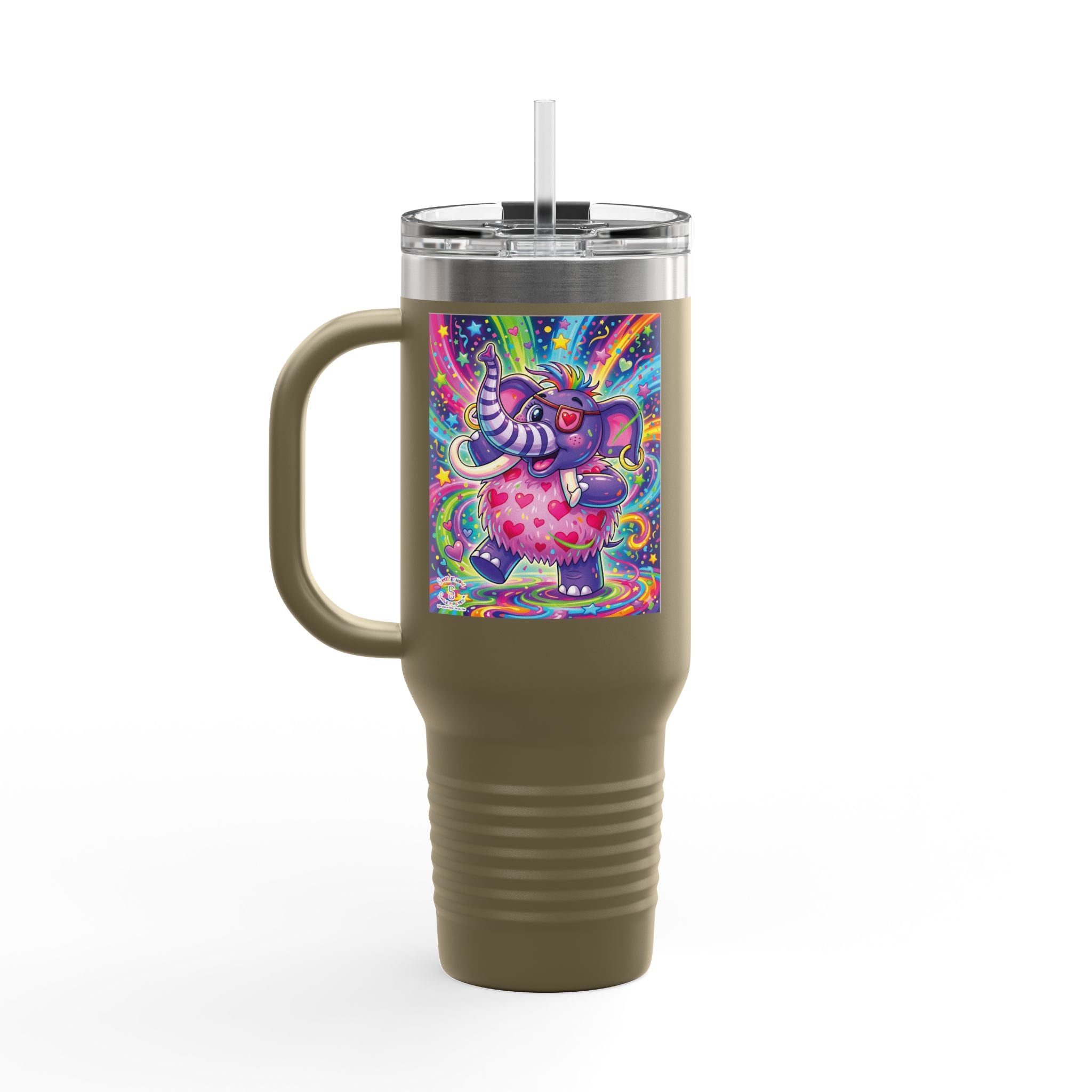 Piklez™ 40oz Insulated Travel Mug – "Born to Celebrate!" Graphic | Smile Universe Collection