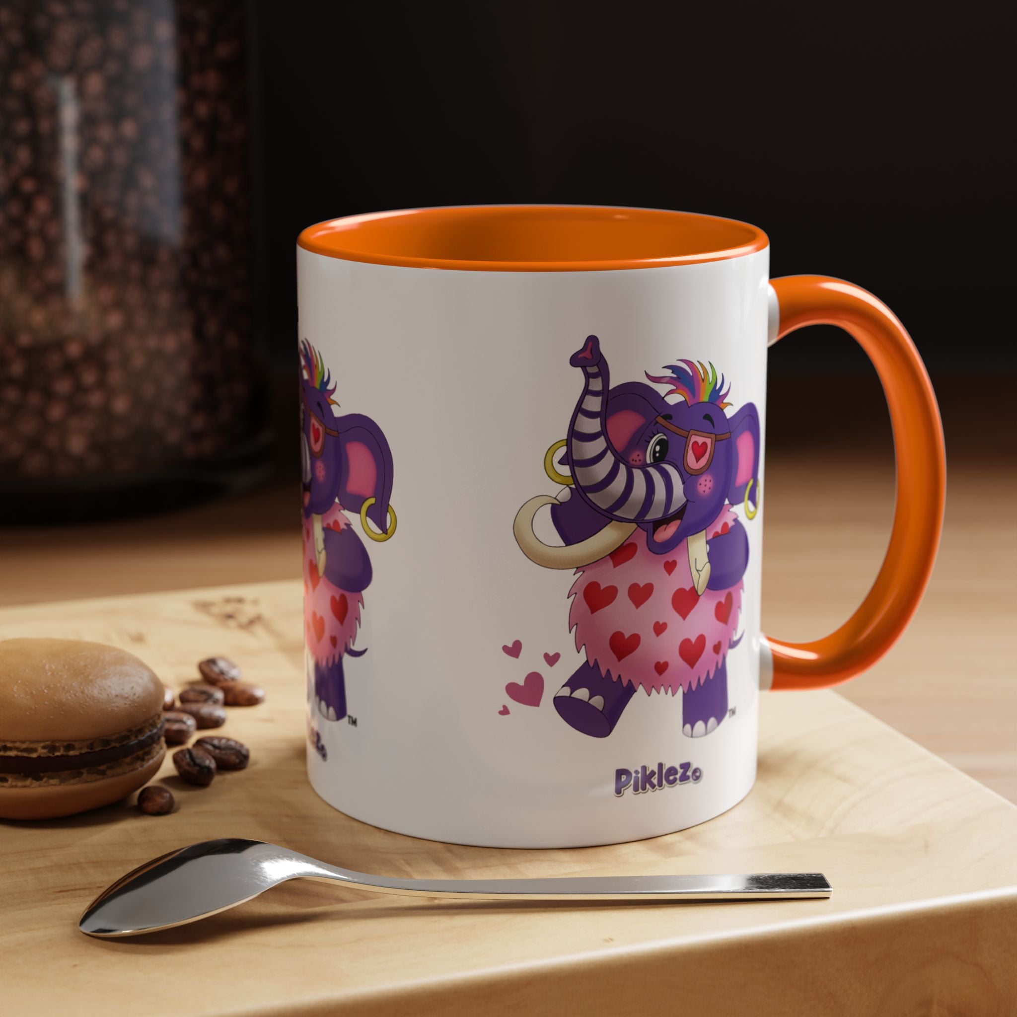 Piklez™ Accent Coffee Mug (11oz & 15oz) – "Full of Love!" Graphic | Smile Universe Collection