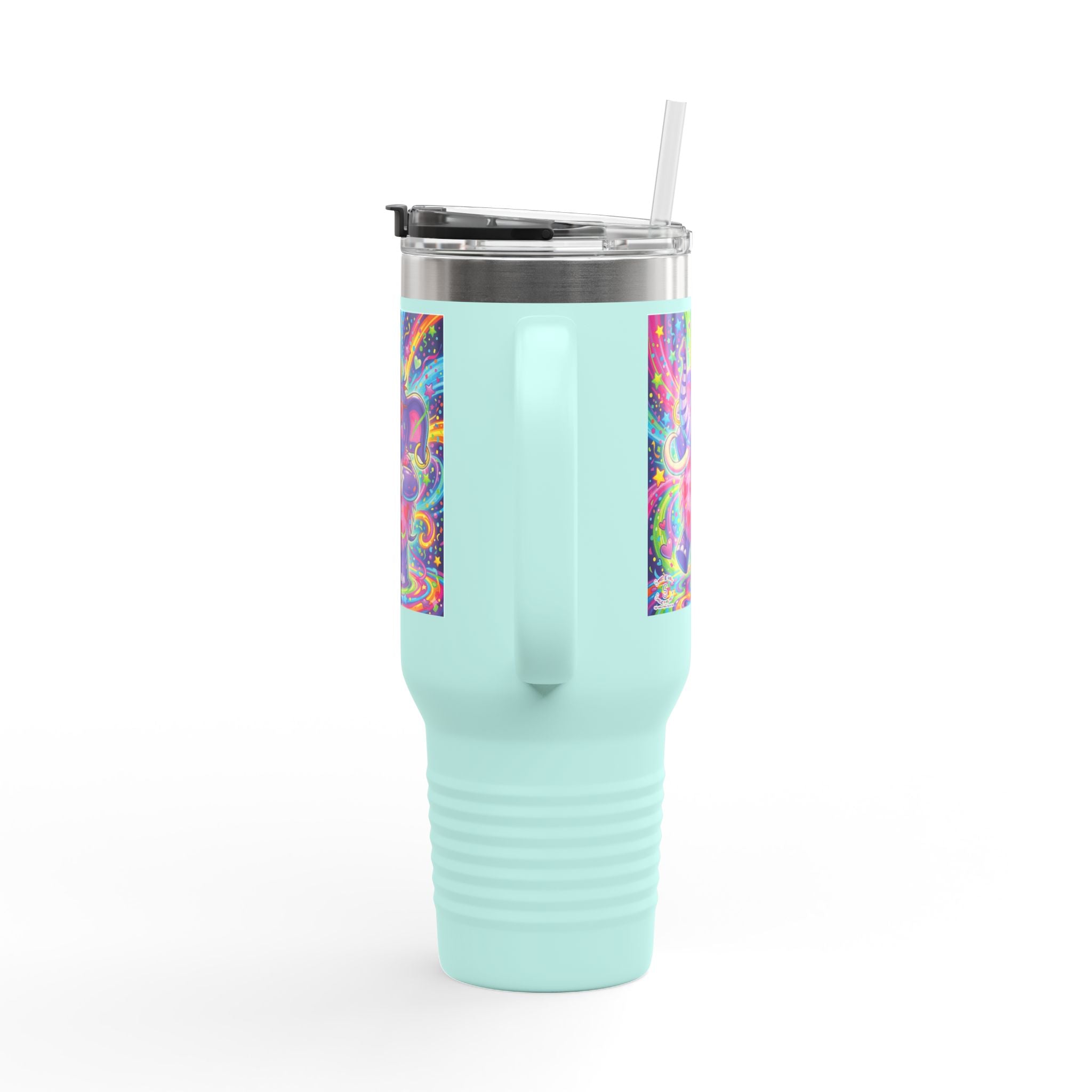 Piklez™ 40oz Insulated Travel Mug – "Born to Celebrate!" Graphic | Smile Universe Collection