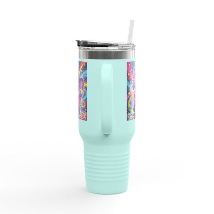Piklez™ 40oz Insulated Travel Mug – "Born to Celebrate!" Graphic | Smile Universe Collection