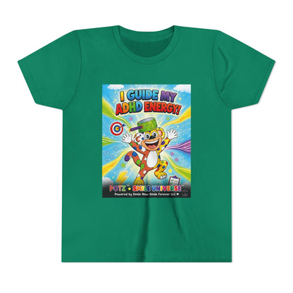 Potz™ Youth Short Sleeve Tee – "I Guide My ADHD Energy!" Graphic Tee | Smile Universe Collection