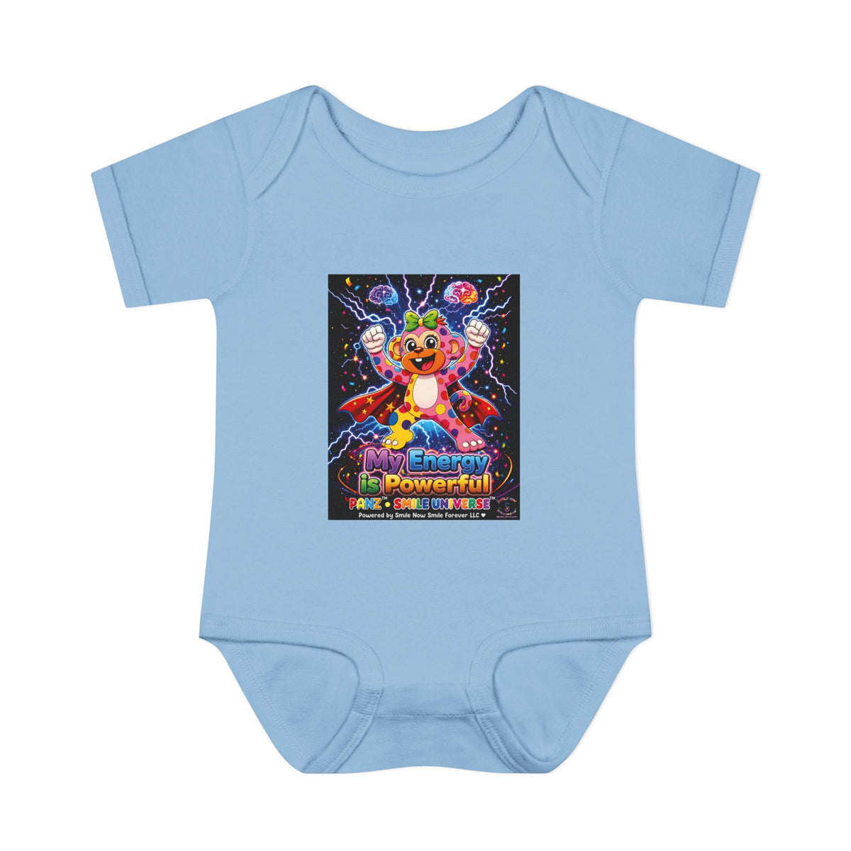 Panz™ Infant Baby Rib Bodysuit – "My Energy is Powerful" Graphic Onesie | Smile Universe Collection