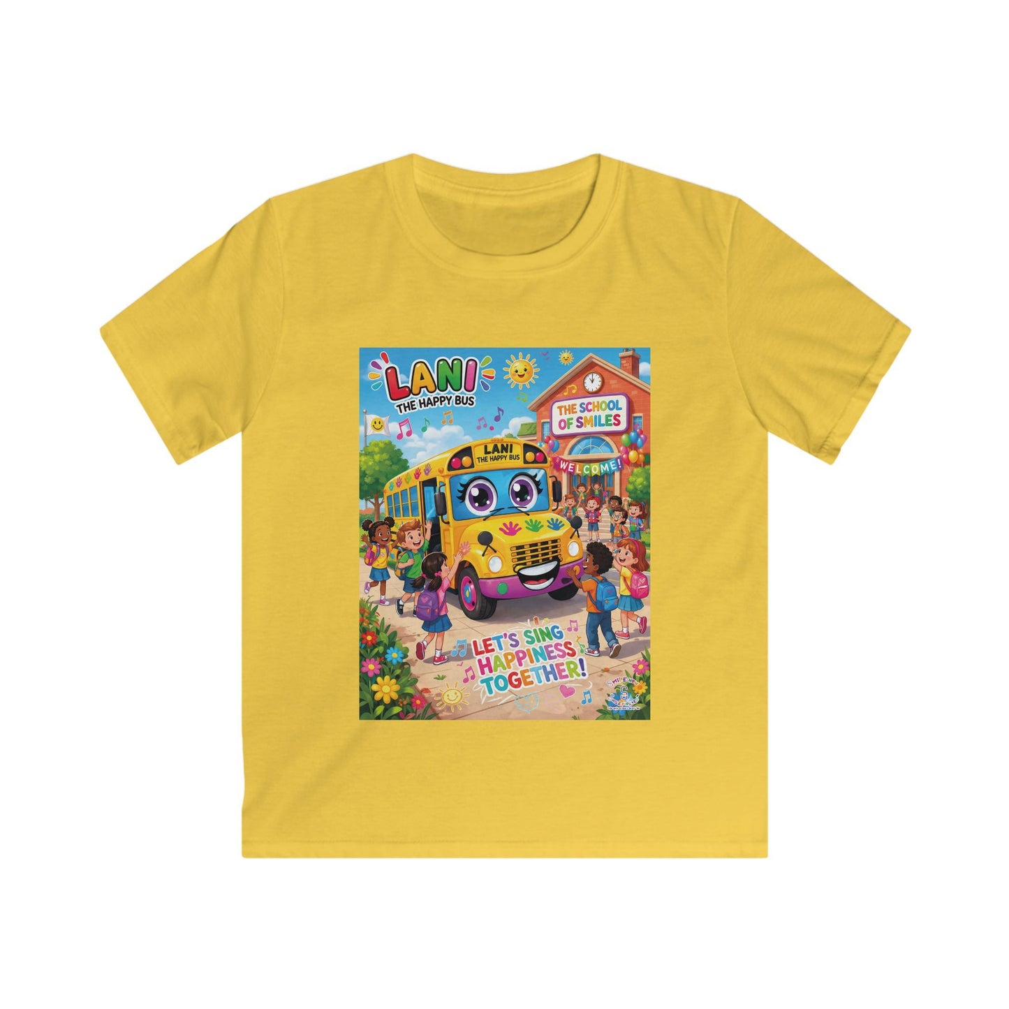 Lani™ Kids Softstyle Tee – "Let's Sing Happiness Together!" Graphic