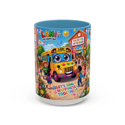 Lani™ Accent Coffee Mug (11oz & 15oz) – "Let's Sing Happiness Together!" Graphic