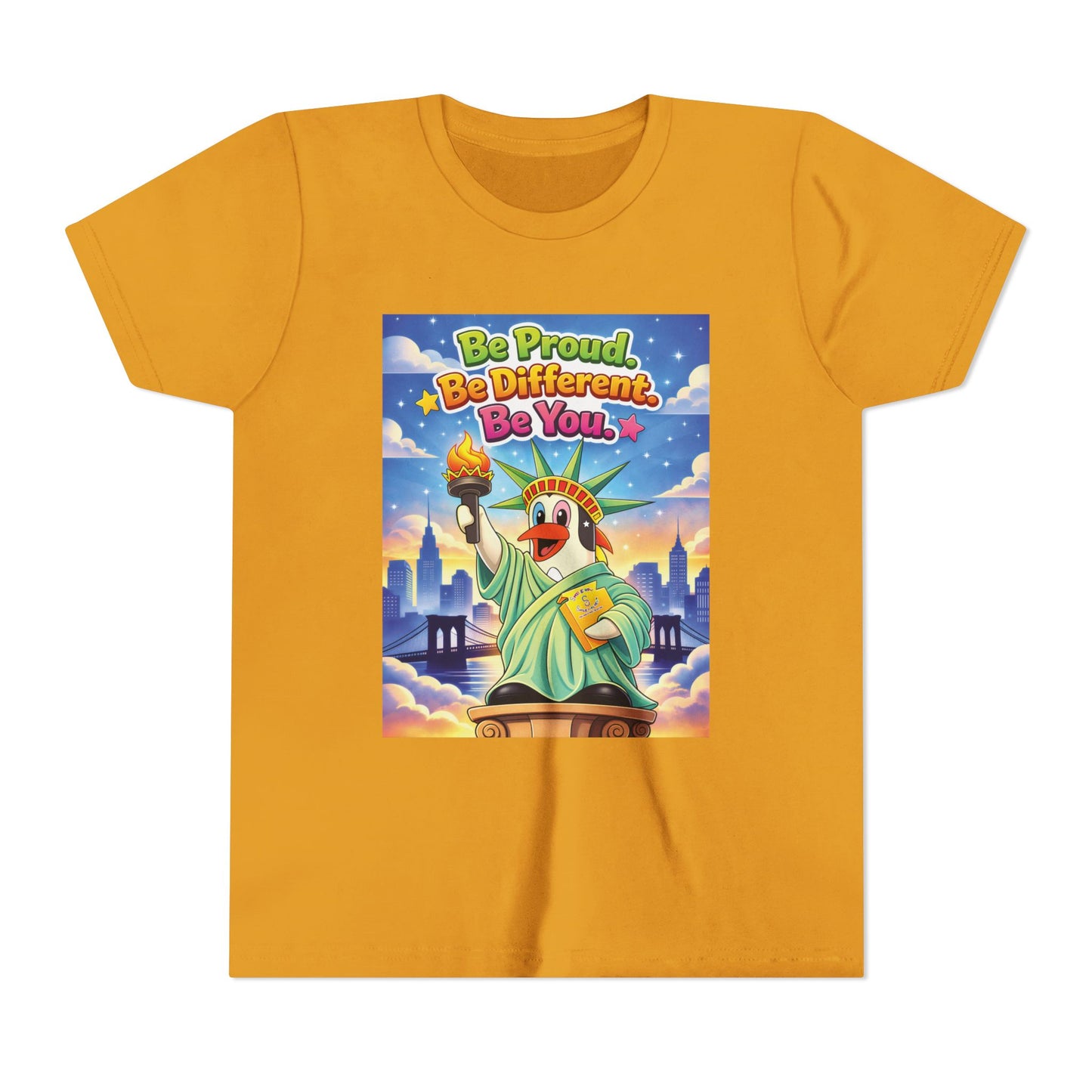 TuBz™M "Be Proud. Be Different. Be You." Kids T-Shirt - Inspirational Graphic Tee