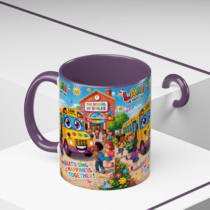 Lani™ Accent Coffee Mug (11oz & 15oz) – "Let's Sing Happiness Together!" Graphic
