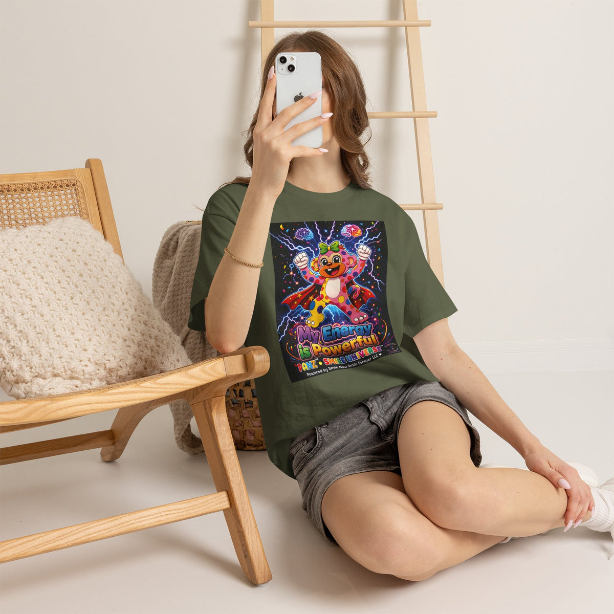 Panz™ Unisex Heavy Cotton™ Tee For Adult – "My Energy is Powerful" Graphic Tee | Smile Universe Collection
