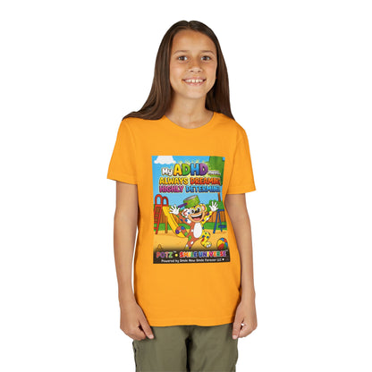 Potz™ Youth Short Sleeve Tee – "My ADHD Means Always Dreaming, Highly Determined" Graphic Tee | Smile Universe Collection