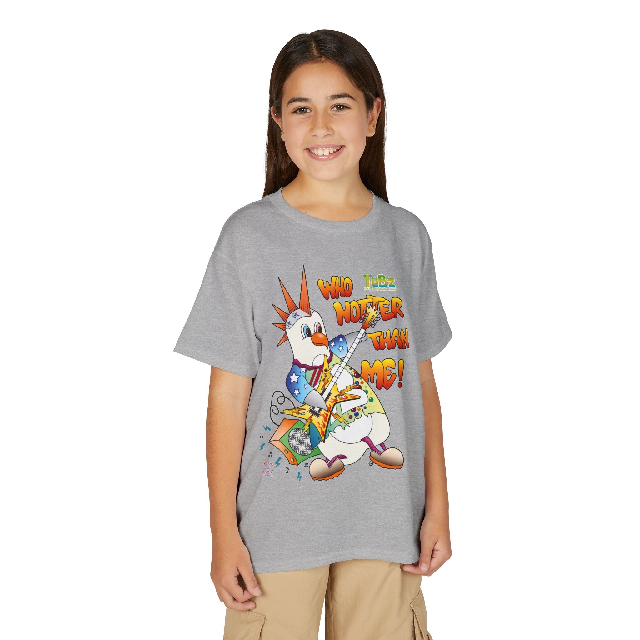 TuBz™ Rockstar Kids T-Shirt - "Who Hotter Than Me!" Graphic Tee | Smile Universe TuBz4Kidz Collection