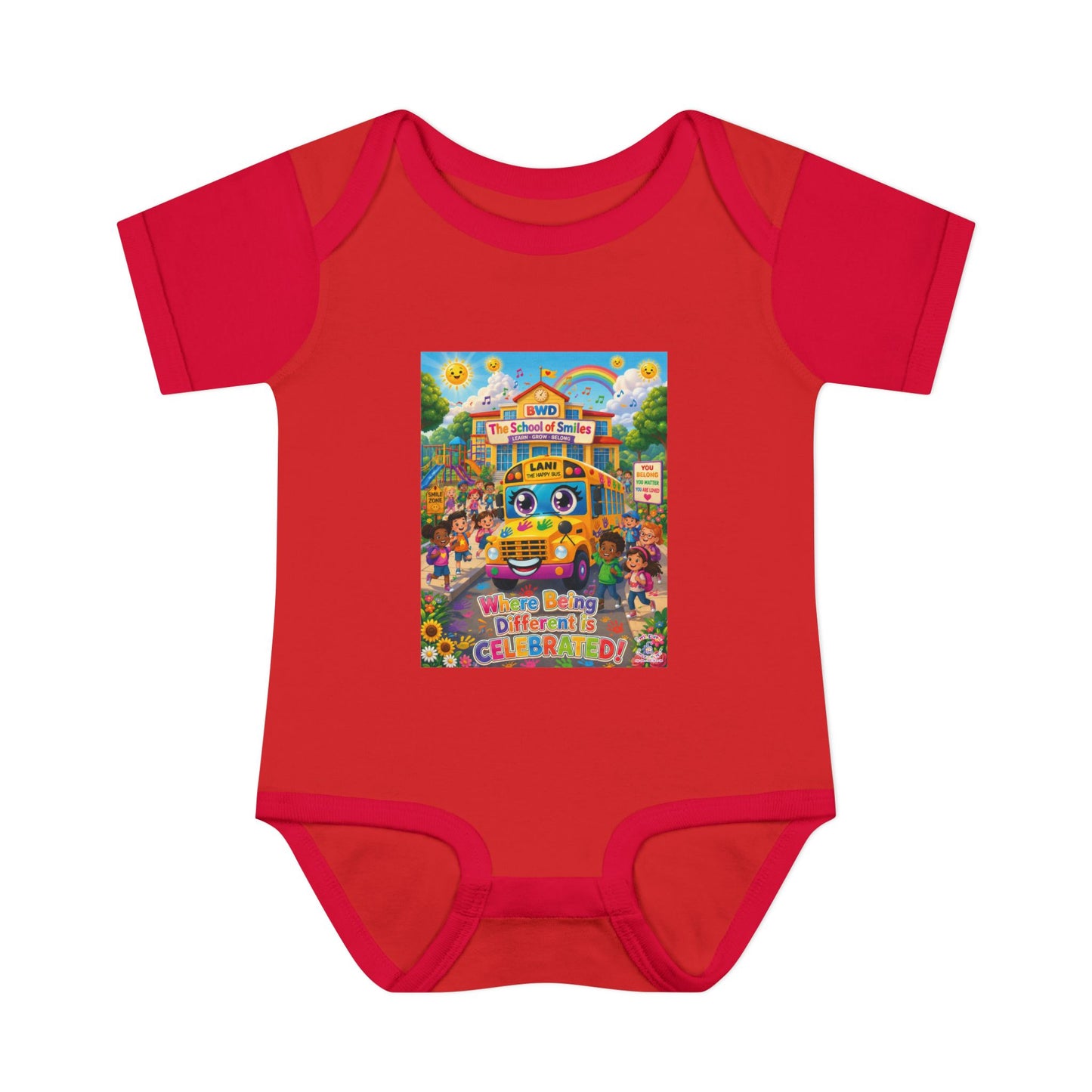 Lani™ Infant Baby Rib Bodysuit – "Where Being Different is CELEBRATED!" Graphic