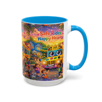 Lani™ Colorful Mug (11oz & 15oz) – "Safe Rides, Happy Hearts" Graphic
