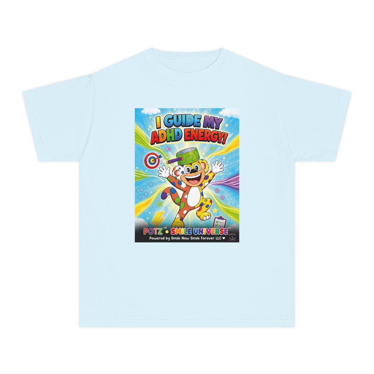 Potz™ Youth Midweight Tee – "I Guide My ADHD Energy!" Graphic Tee | Smile Universe Collection