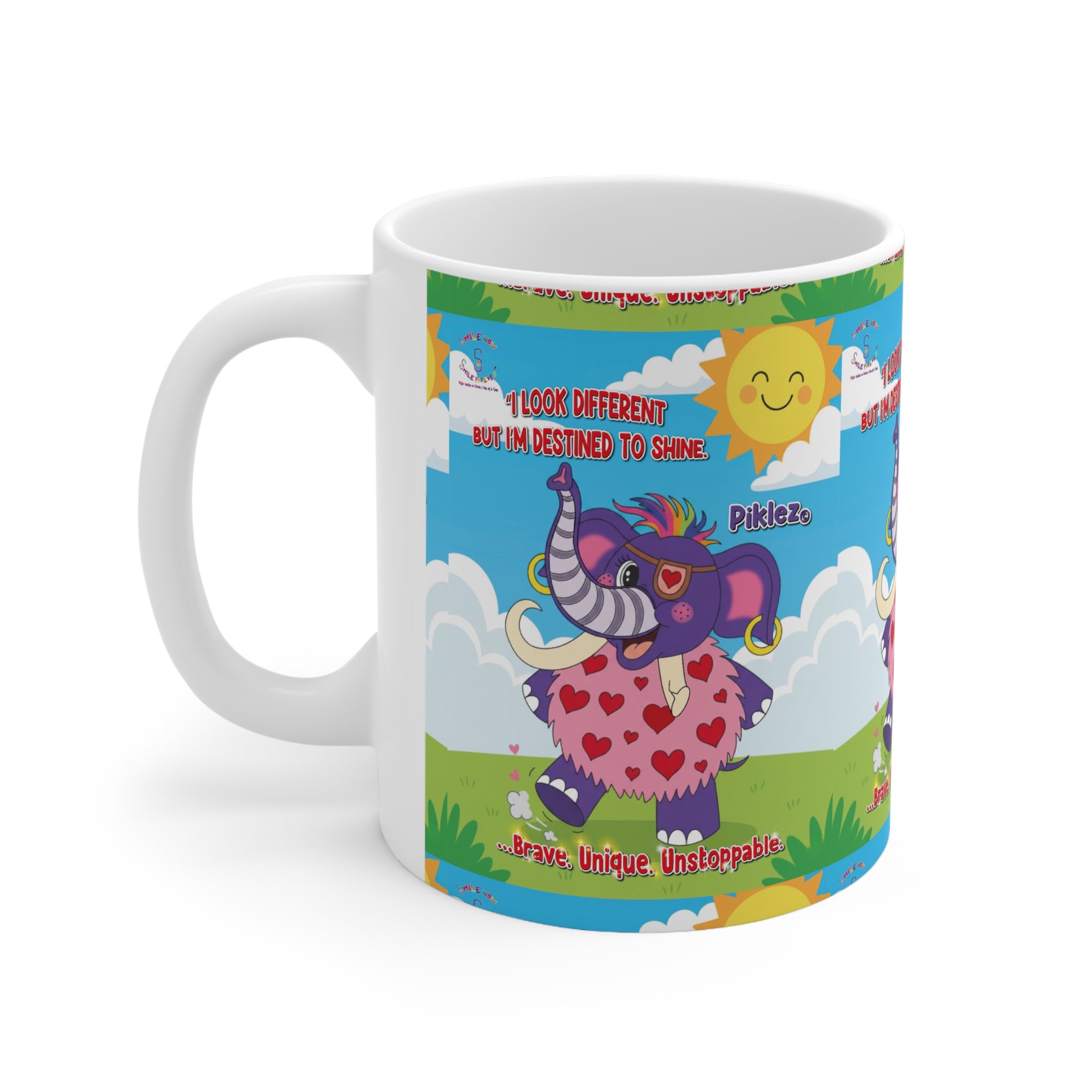 Piklez™ Ceramic Coffee Cup – “Destined to Shine” Cute Mug | Smile Universe Collection