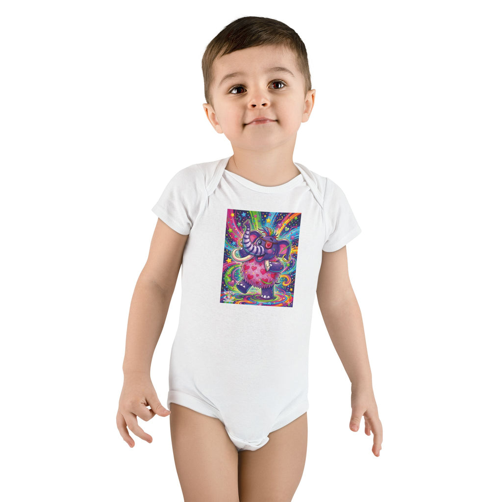 Piklez™ Baby Short Sleeve Onesie® – "Born to Celebrate!" Graphic | Smile Universe Collection